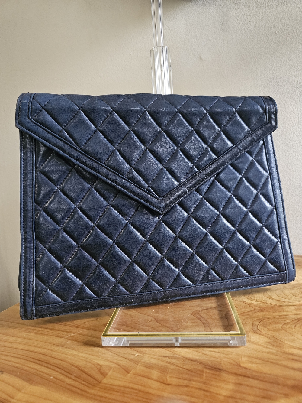 Quilted Envelope Bag - Deep Navy - Picture 4 of 12